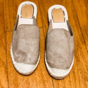 NEVER WORN BRAND NEW Nude Suade Mules